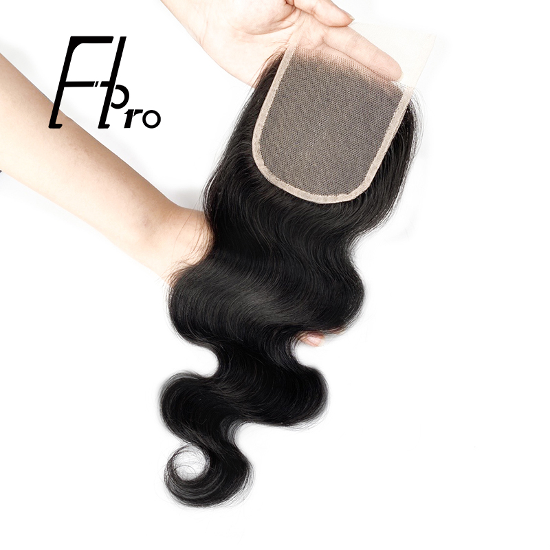 High Quality 4x4 Transparent Lace Closure Body Wave Natural Hair Line